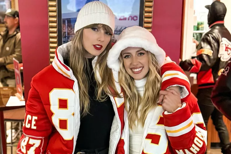 Taylor Swift and Brittany Mahomes Root for Their Guys in Matching Custom Coats at Chiefs-Dolphins Game