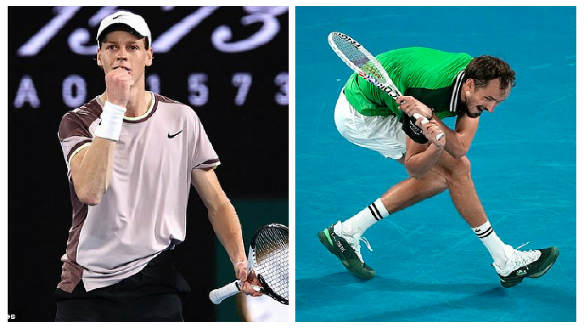 Danii Medvedev hits his racket on the floor as Jannik Sinner wins the Australian Open after fighting back from two sets down to beat Daniil Medvedev in thrilling final at Rod Laver Arena